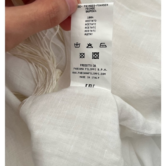 Fabiana Filippi linen dress with fringes size 14/L - Picture 13 of 16